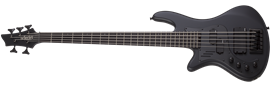 Schecter DIAMOND SERIES Stiletto-5 Stealth Pro Satin Black Left Handed 5-String Electric Bass Guitar